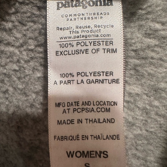 Patagonia Women's Gray Pea Coat Long Coat Neutral Classy Layer Cozy Sz S - Picture 9 of 11